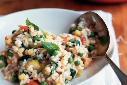 Risotto met zomergroenten