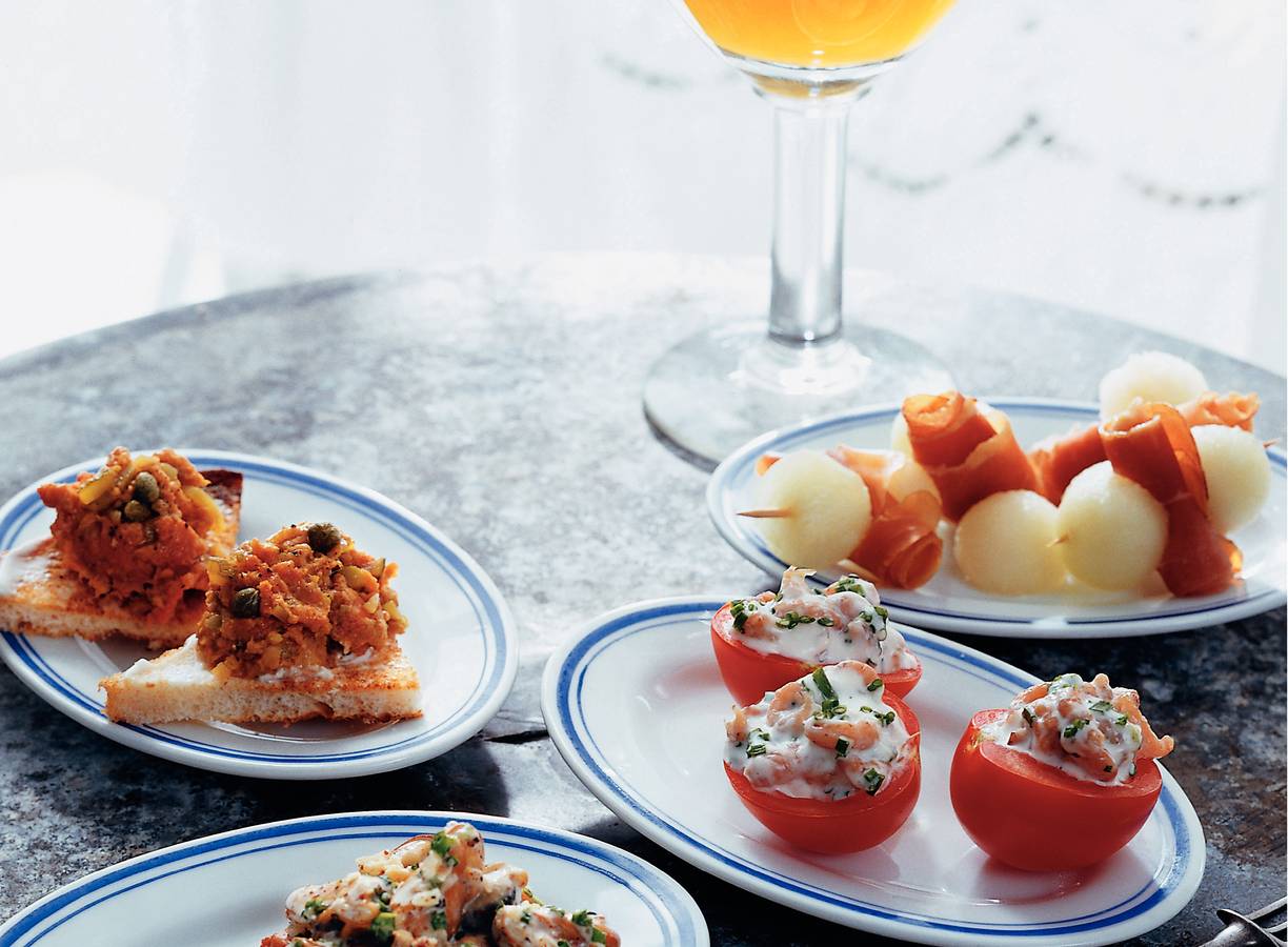 Tomaten met grijze garnaalkes