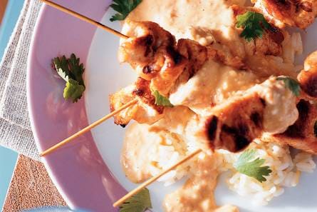 Kalkoenspiesjes met Thaise cashewnotensaus