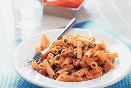 Volkoren penne met kappertjes
