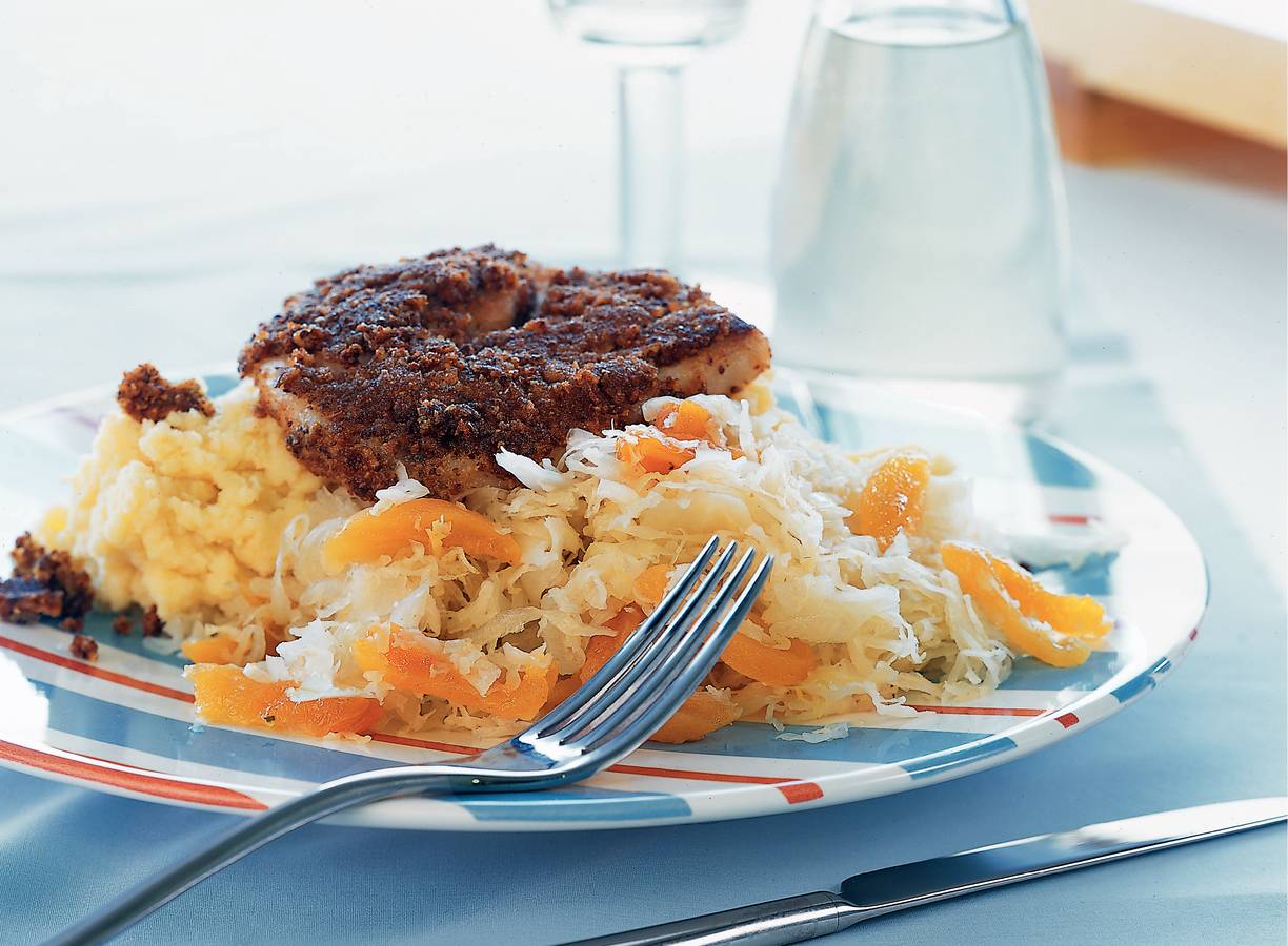 Zuurkool met mosterdspeklapjes