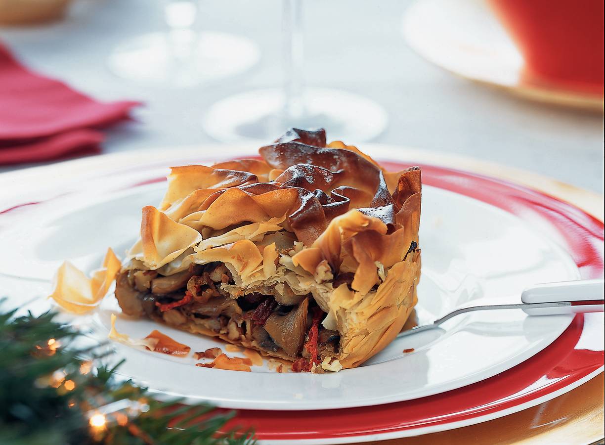 Oesterzwamstrudel met noten