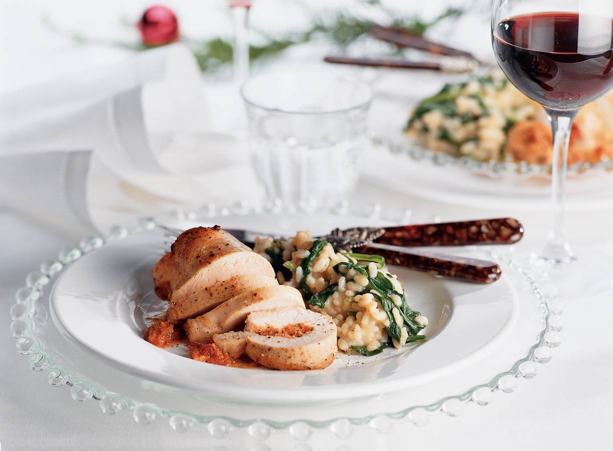 Kalkoenrolletjes met zelfgemaakte tomatenpesto