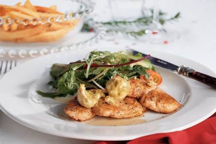 Gegrilde kalkoenmedaillons met olijvenboter