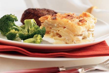 Romige aardappel-peergratin