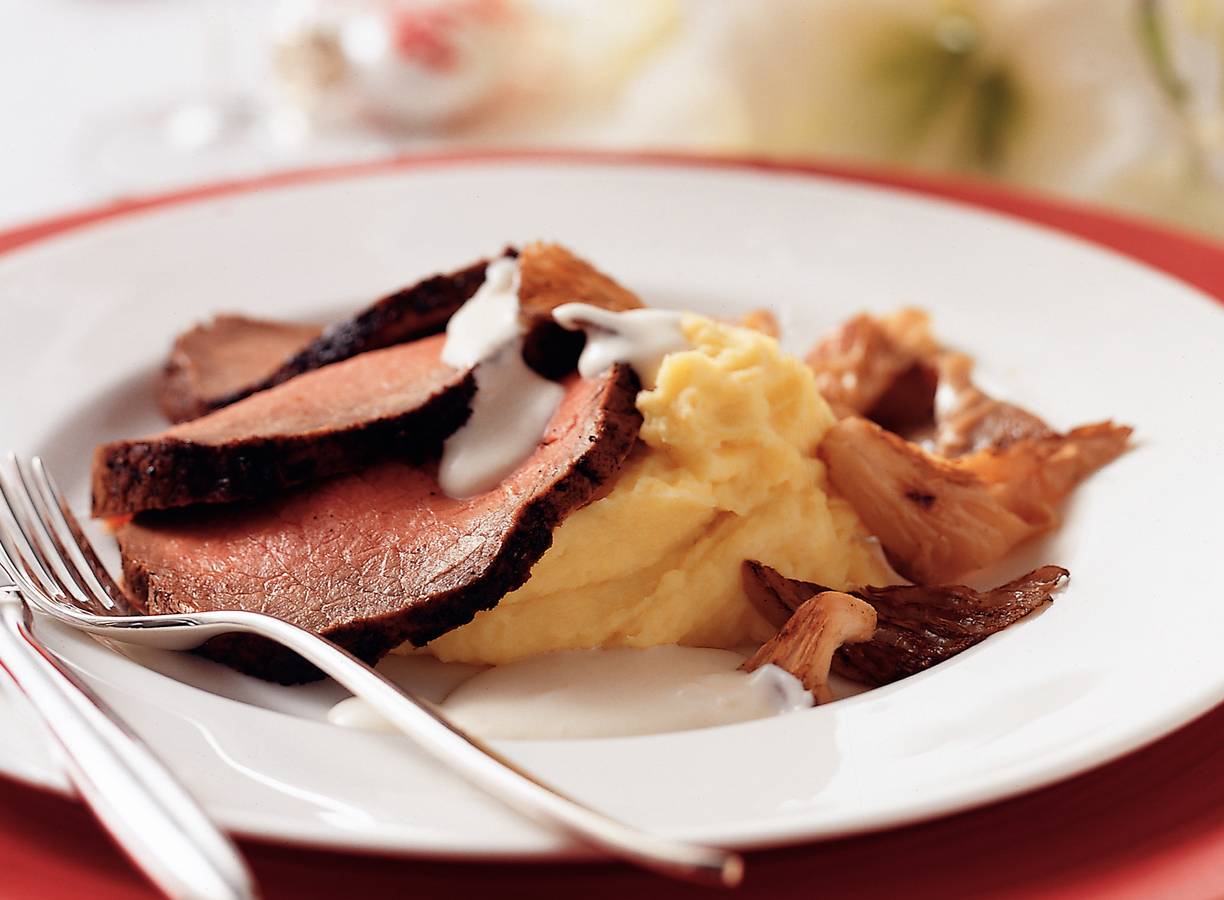Klassieke rosbief met mierikswortelsaus