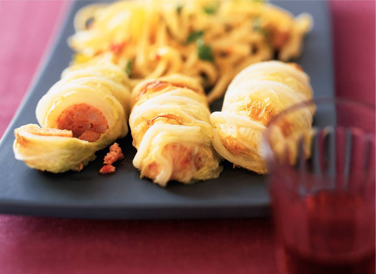 Koolrolletjes met Indisch gehakt