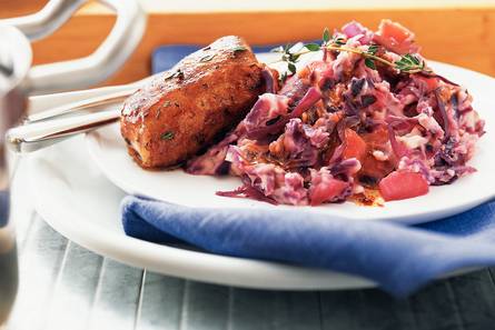Hollandse rodekoolstamppot met honingjus