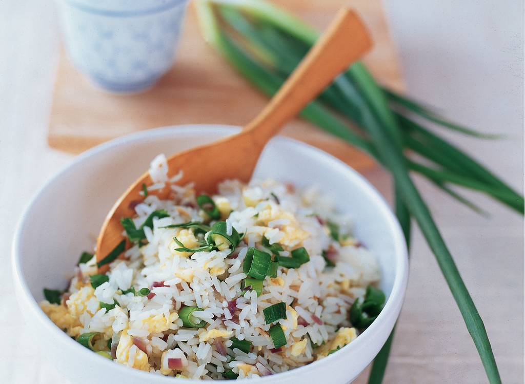 Gebakken rijst met bosui en koriander recept Allerhande Albert Heijn