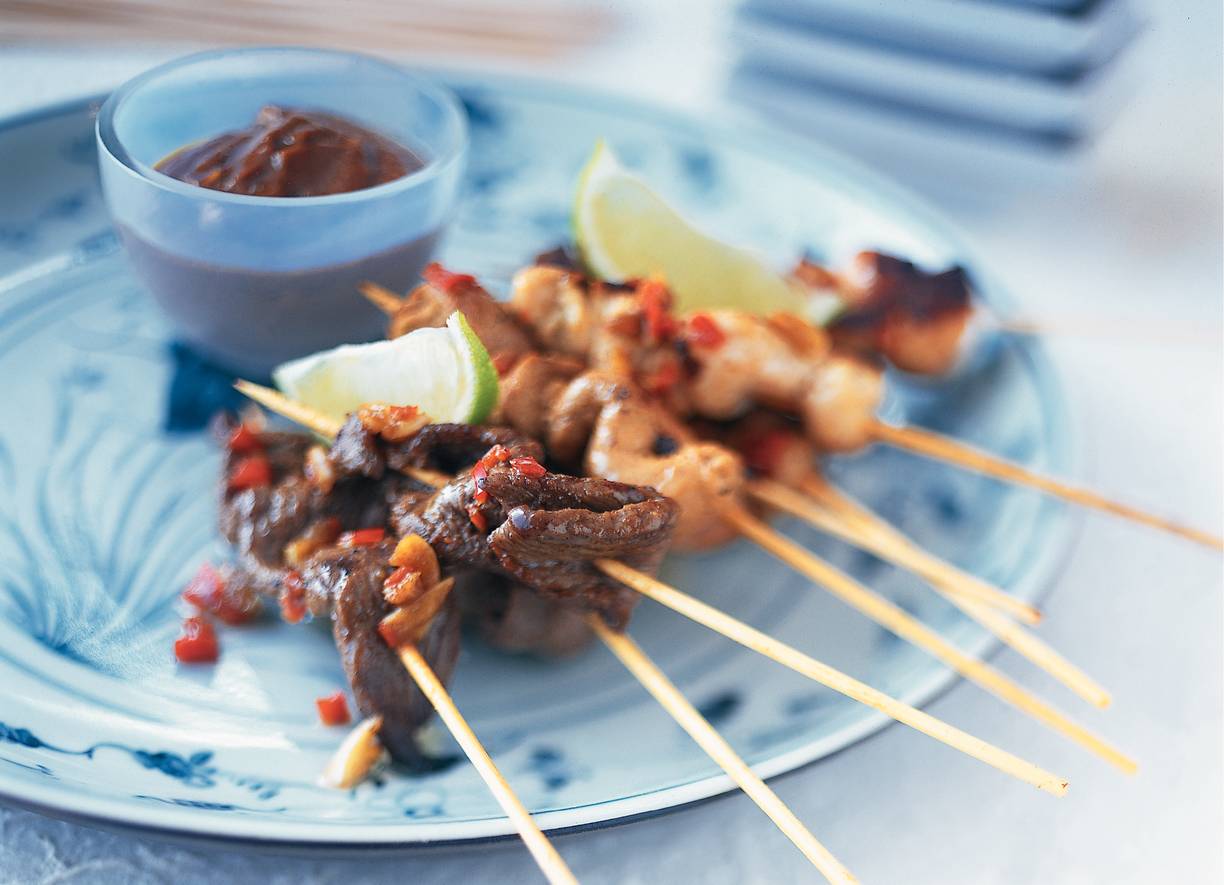 Sateetjes in drie smaken