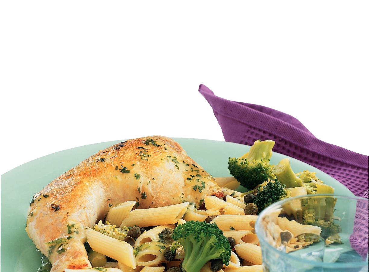 Kip met knoflooksaus en broccoli