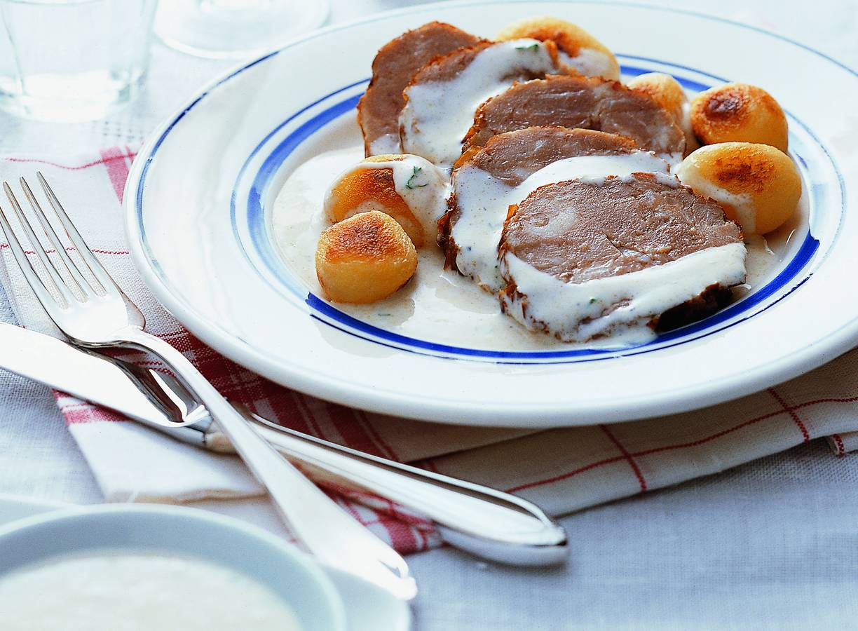 In melk gesmoorde rollade