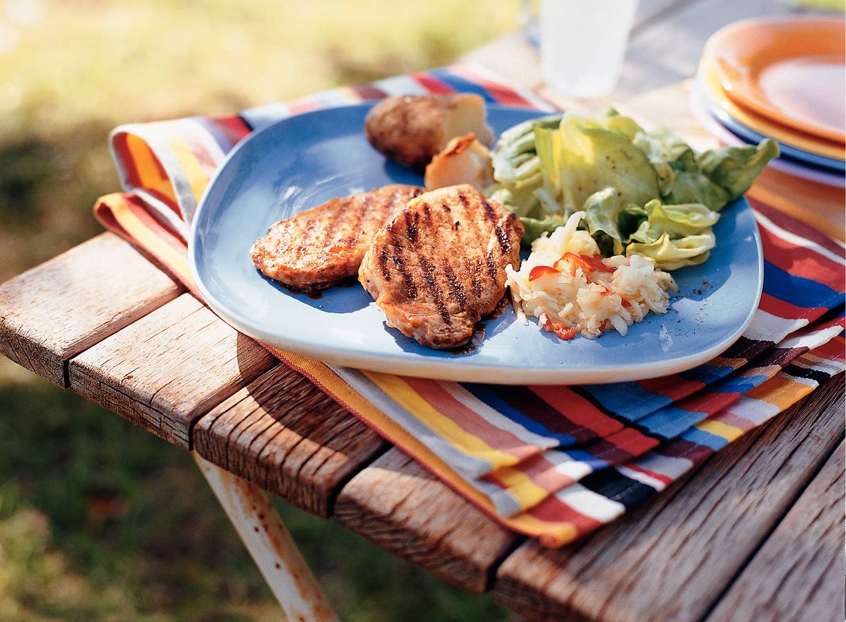 Kruidige varkensfiletlapjes met appelsambal