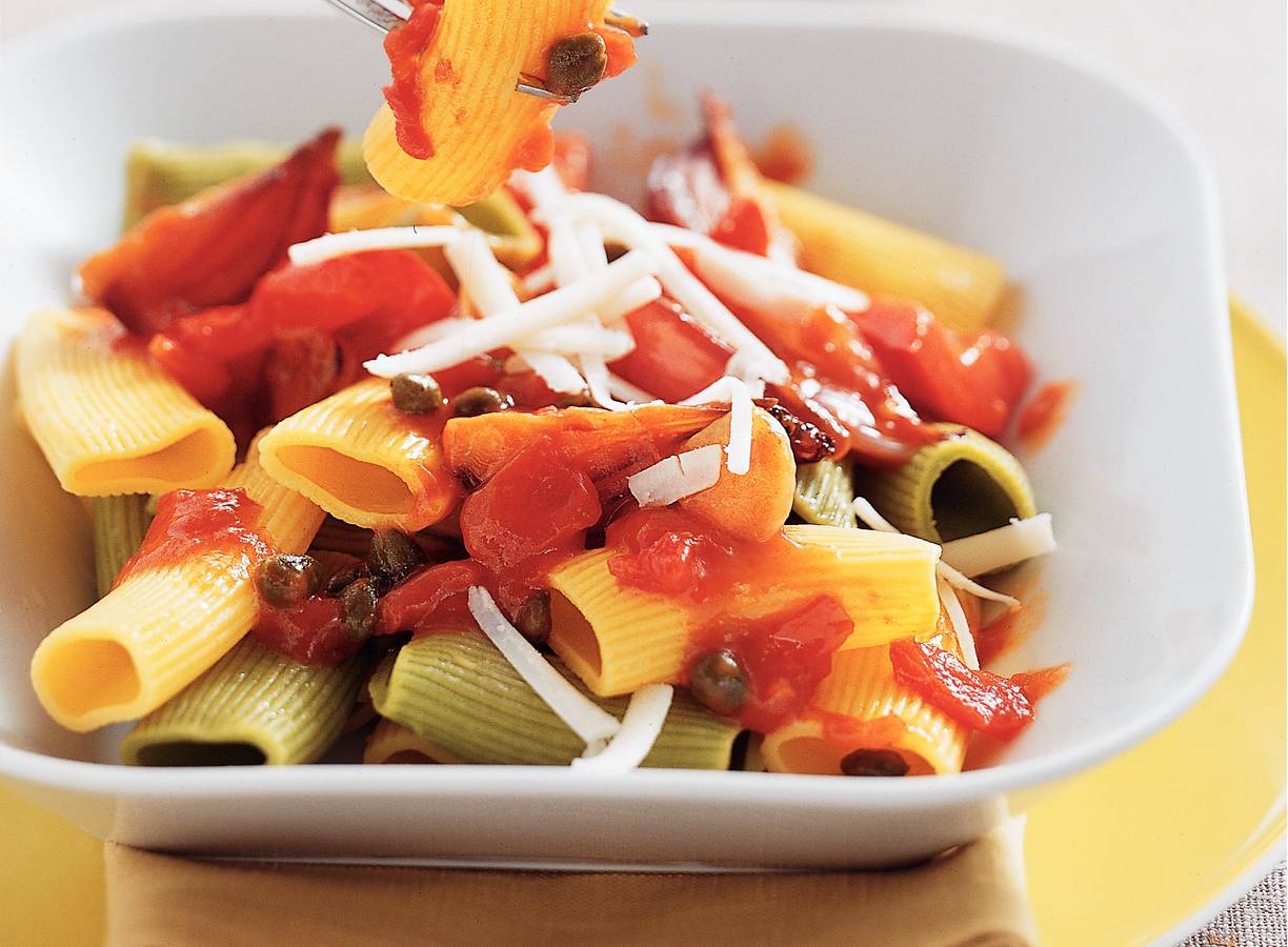 Maccheroni met gestoofde groenten