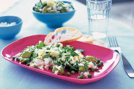 Rijstsalade met peulvruchten