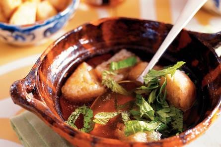 Sopa com hortelã fresca - Broodsoep met verse munt