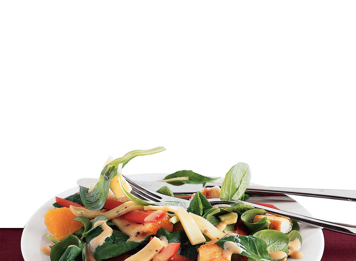 Kipsalade met croutons