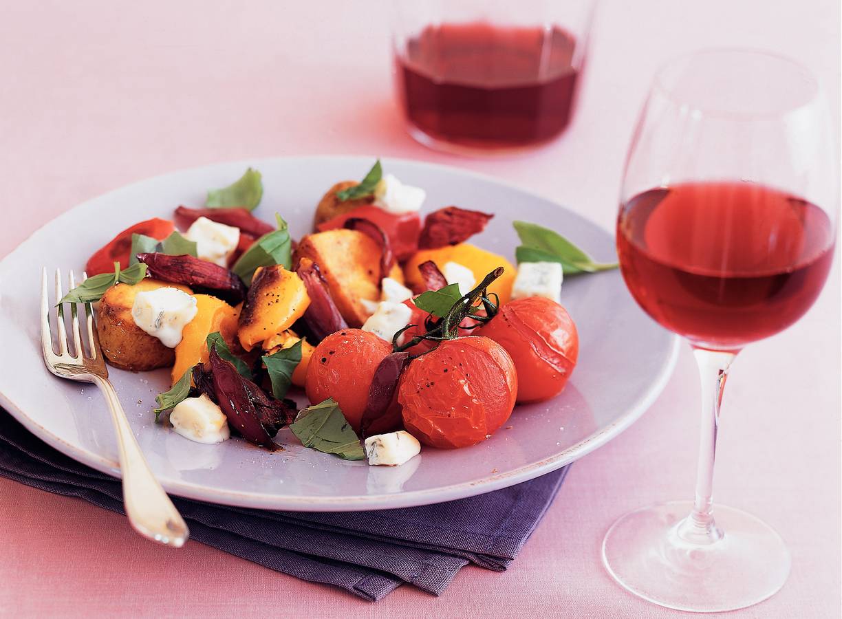 Geroosterde groenten met gorgonzola