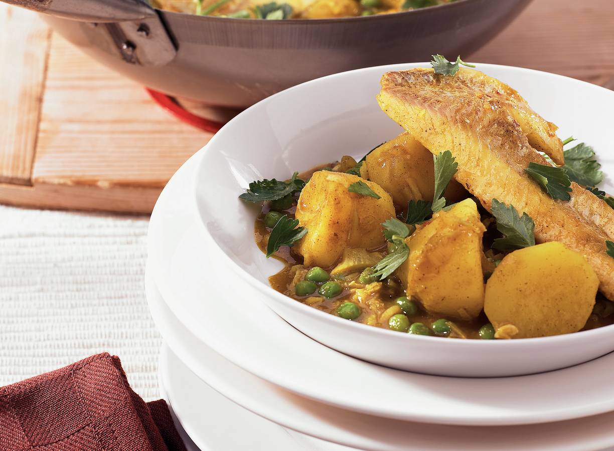 Vis masala met roodbaarsfilet
