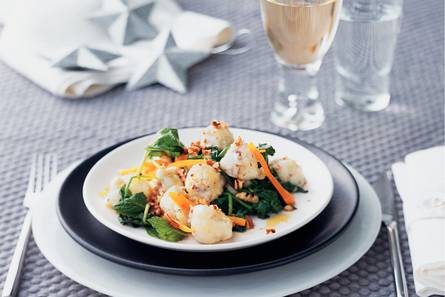 Geitenkaasgnocchi met spinazie en truffelolie