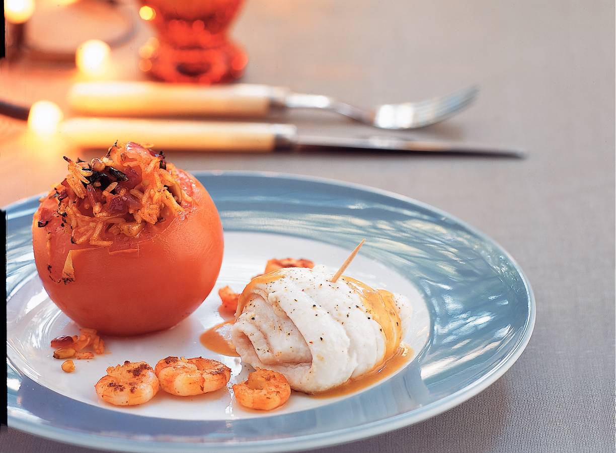 Gevulde tomaten met kruidenrijst