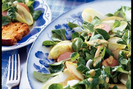 Salade met Groninger-mosterddressing en toast van
Groningerkoek