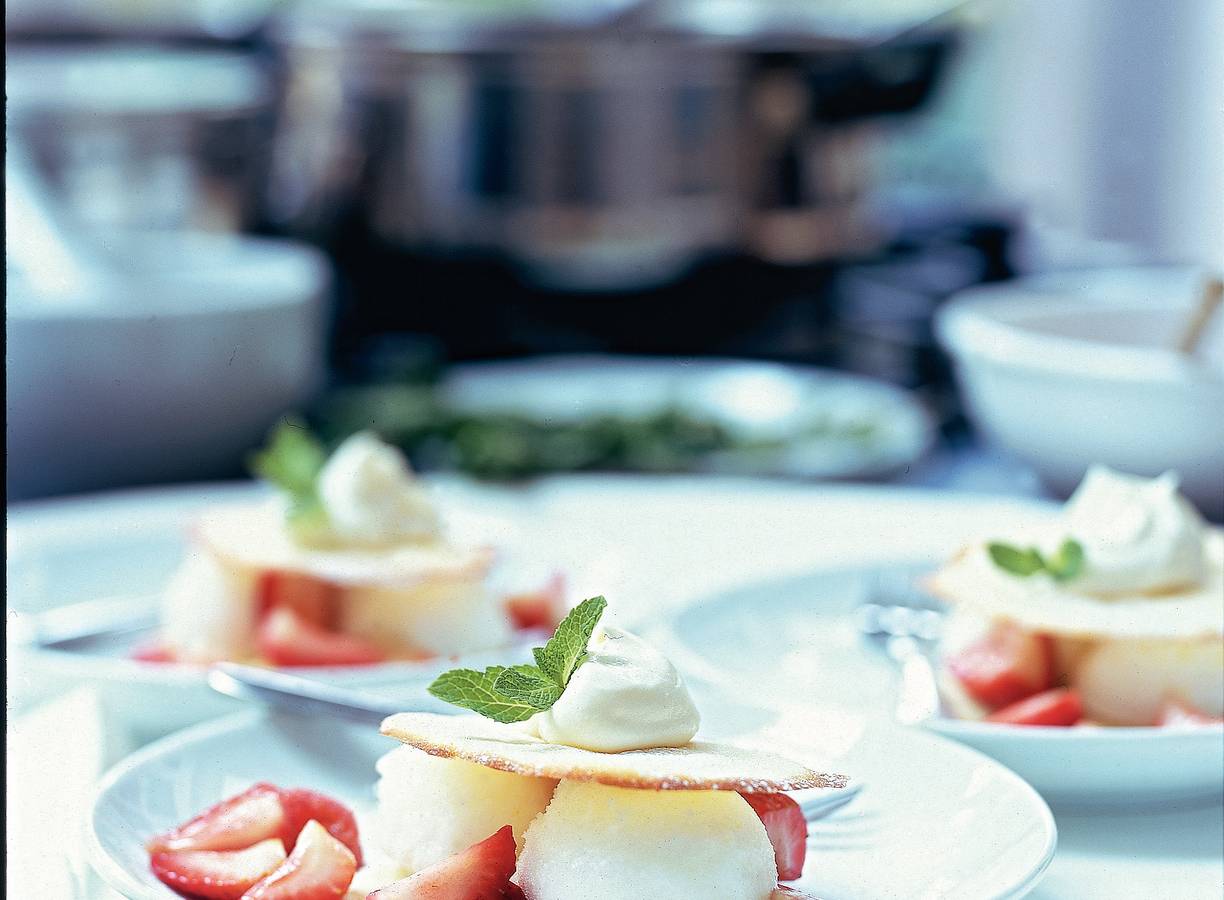 Wafeltjes met citroensorbetijs en mascarpone