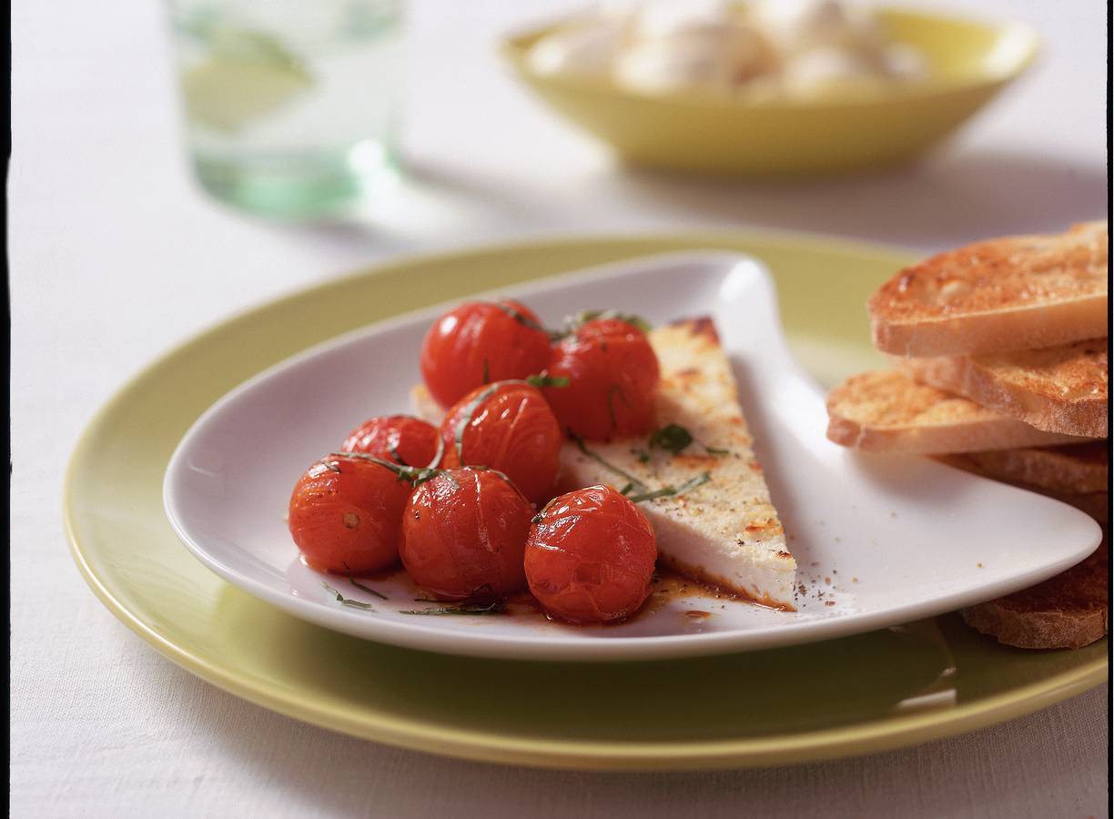 Ricotta met geroosterde cherrytomaatjes