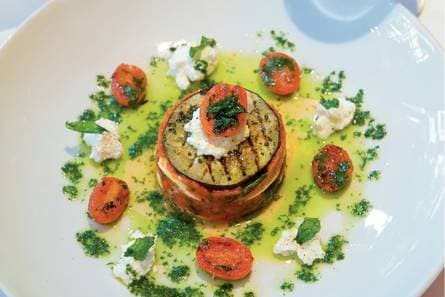 Lasagne van gegrilde aubergine met twee soorten kaas