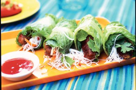 Vietnamese sla-gehaktrolletjes