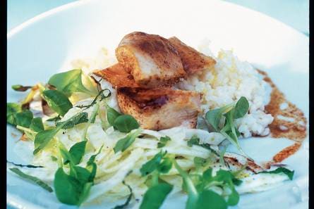 Kip met venkelsalade en citroenrijst