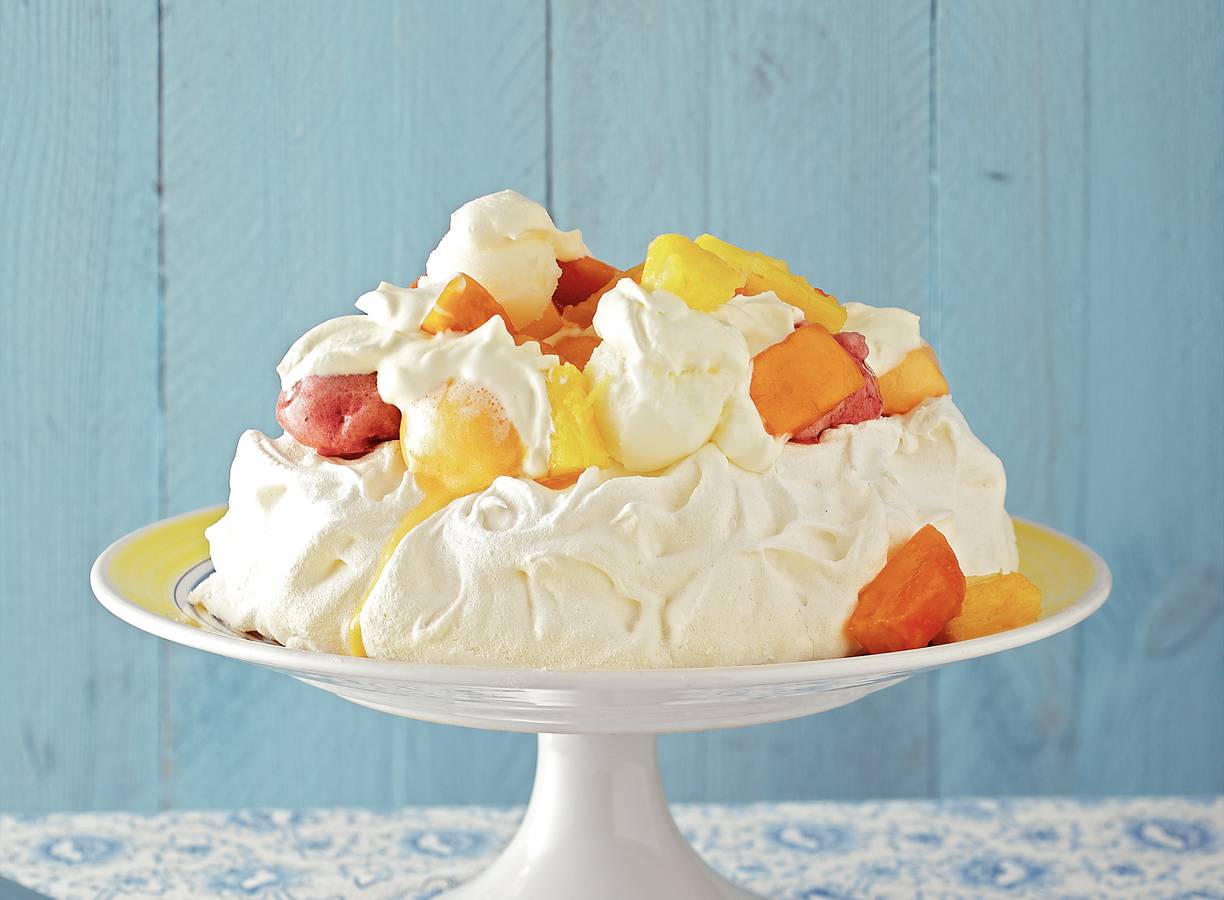 Pavlova met sorbetijs