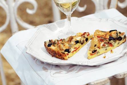 Hartige clafoutis met paprika en geitenkaas