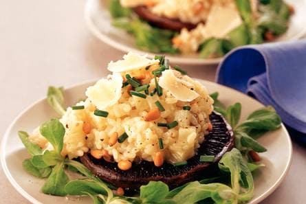 Gegrilde portobello met koolrabirisotto