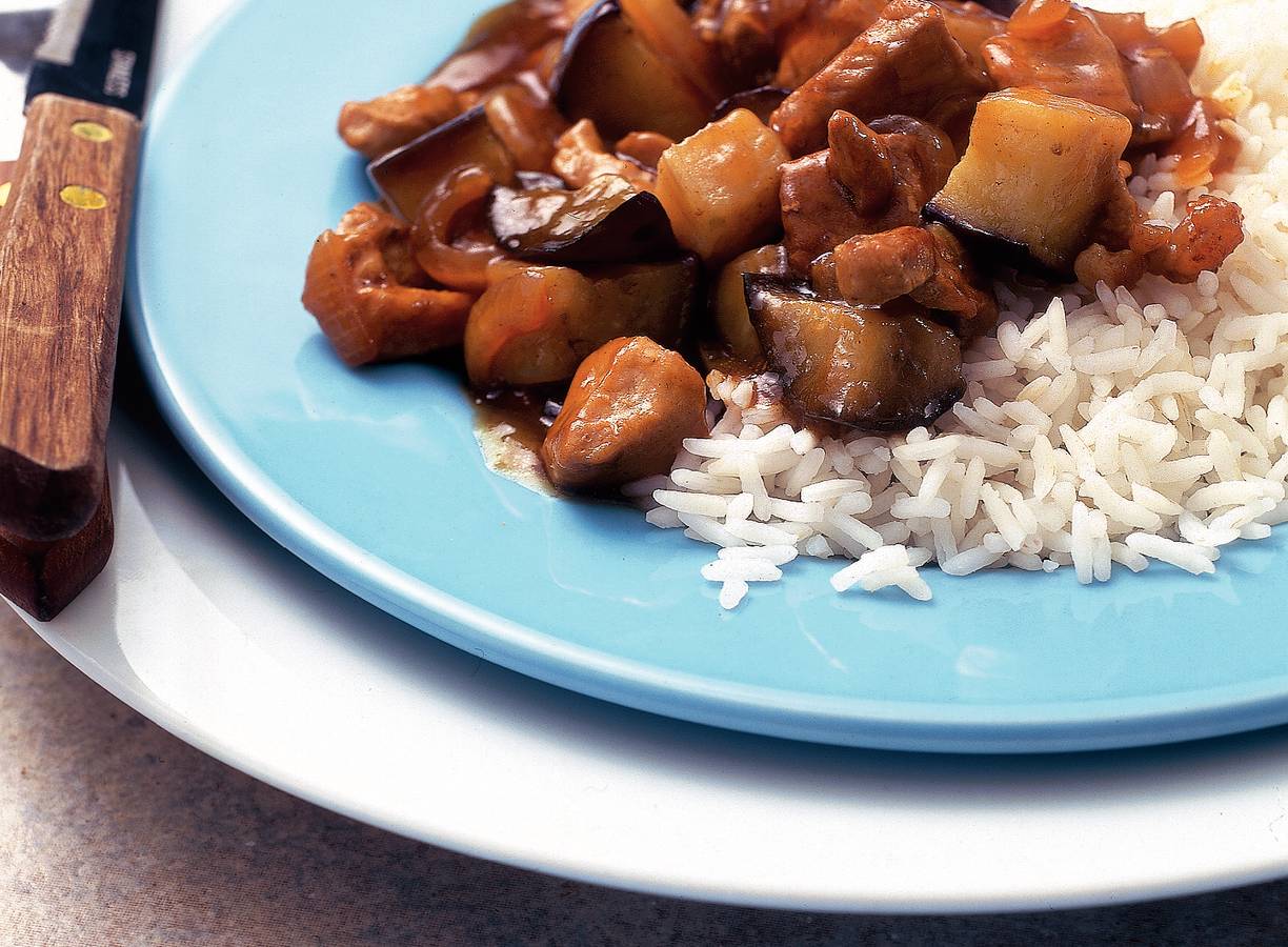 Chinees varkensvlees met aubergine