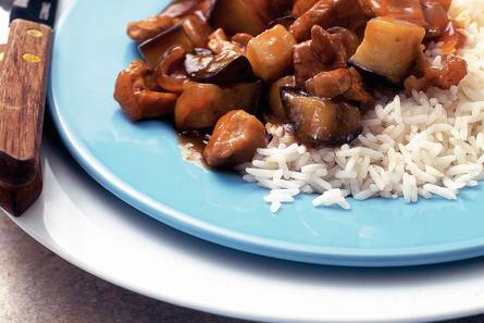 Chinees varkensvlees met aubergine