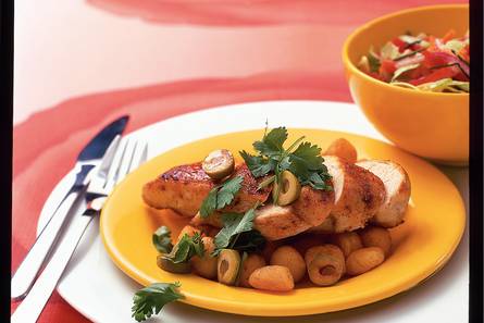 Kipfilet met olijven en koriander