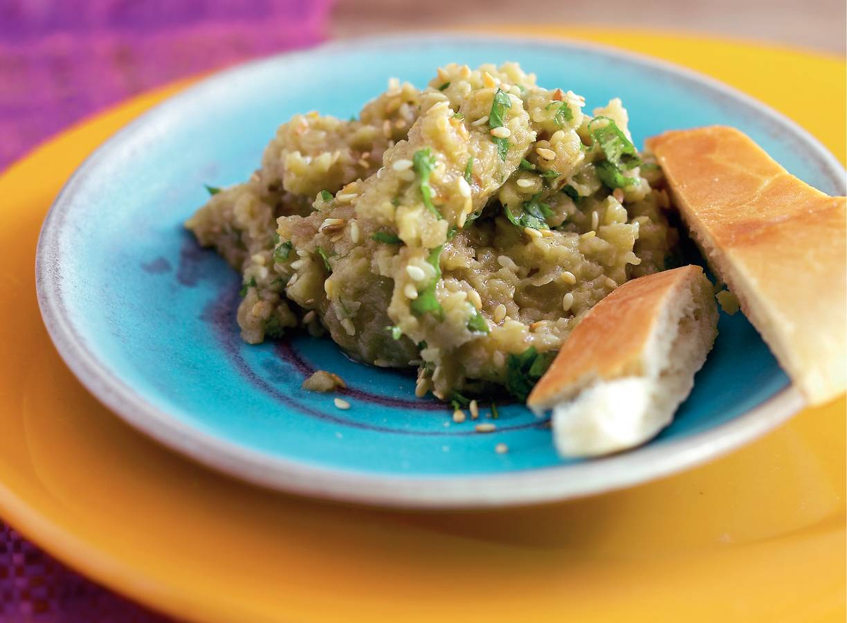 Auberginepuree met koriander