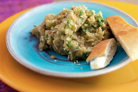 Auberginepuree met koriander