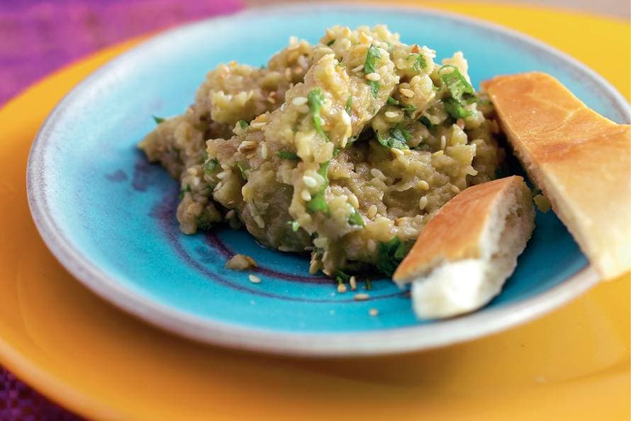 Auberginepuree met koriander recept Allerhande Albert Heijn