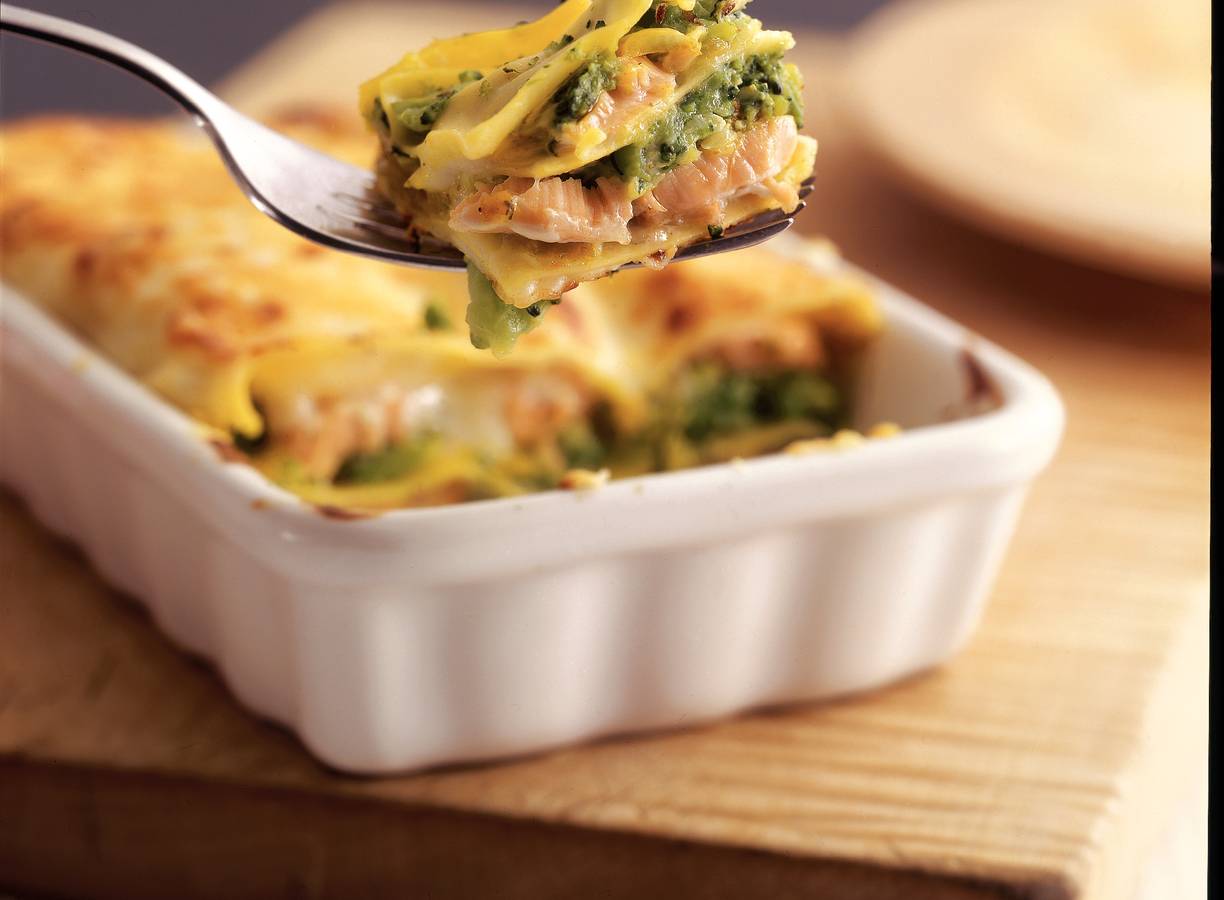 Zalm-broccolilasagne