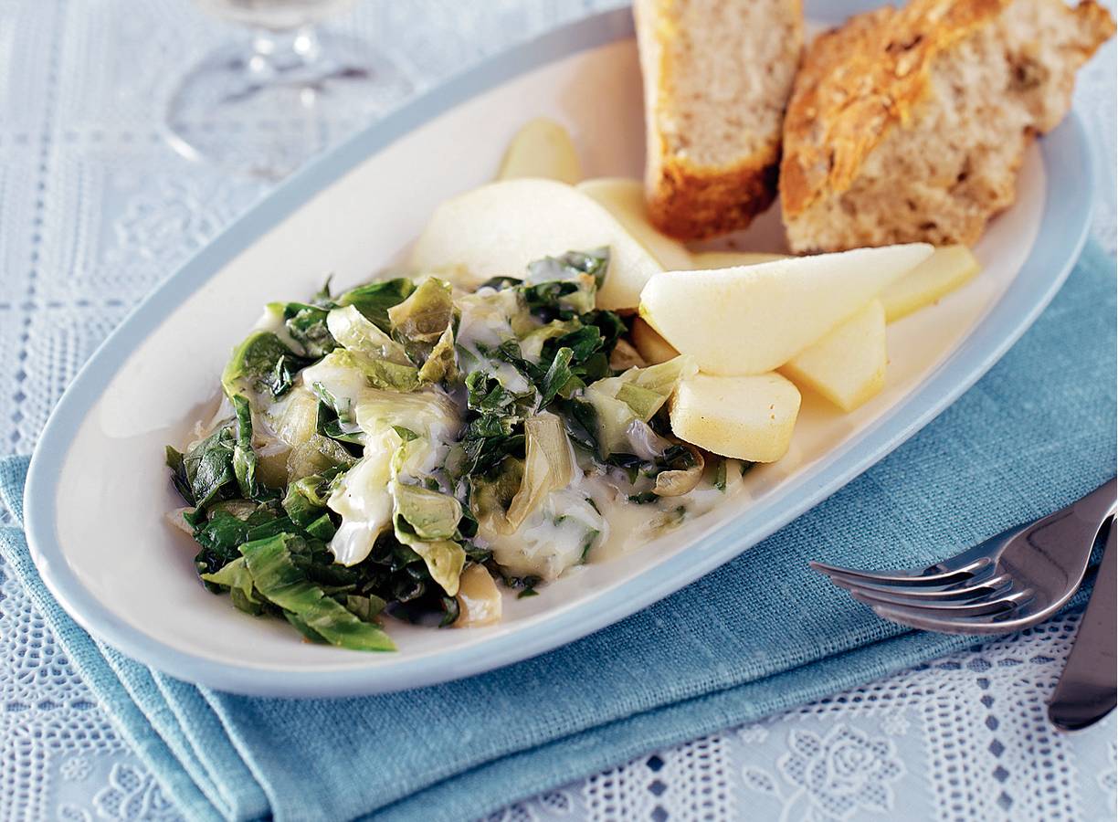 Andijvie met gorgonzola en peer
