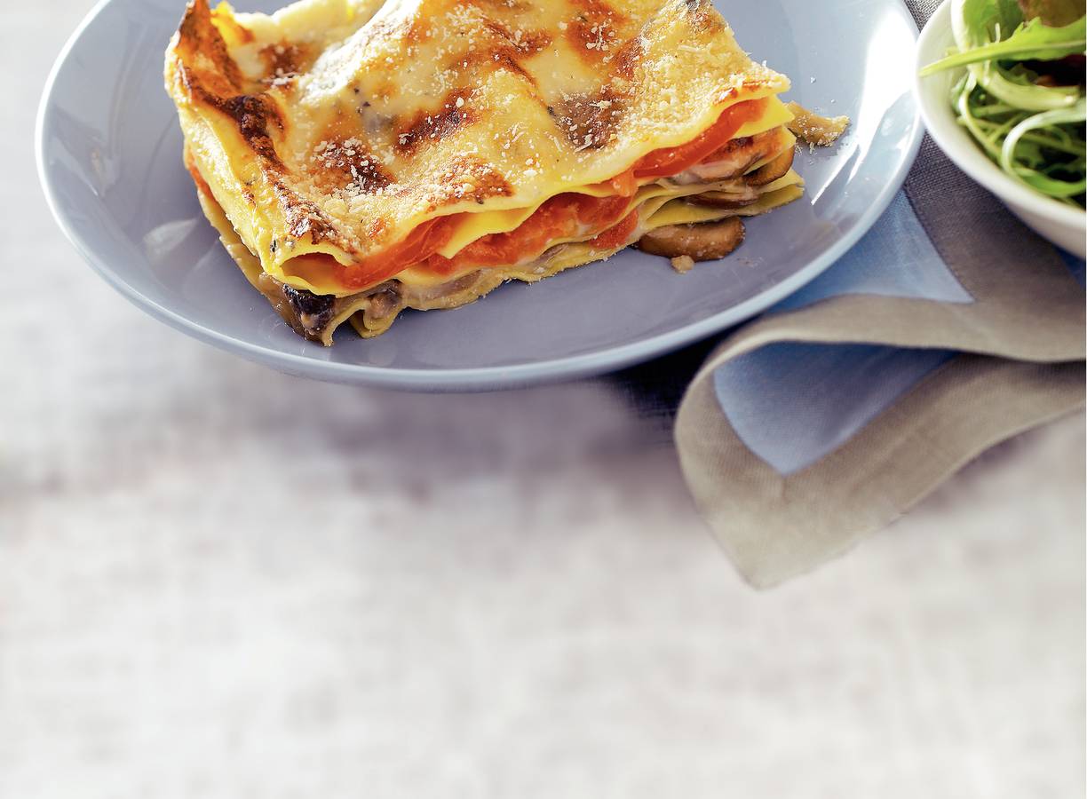 Lasagne met paddenstoelen en gorgonzola