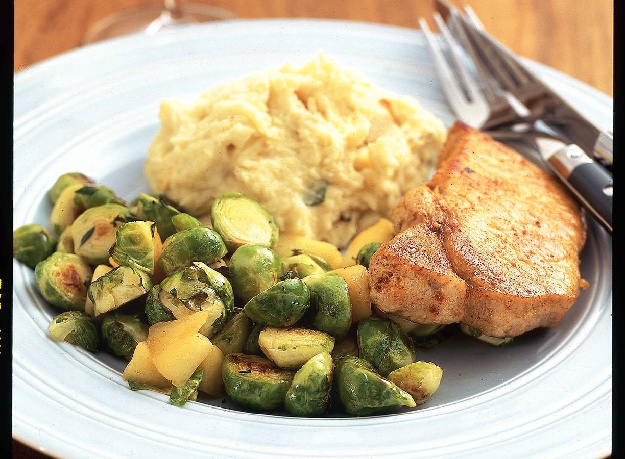 Varkensfilet met spruitjes