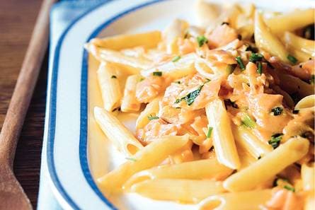 Penne met gerookte zalm