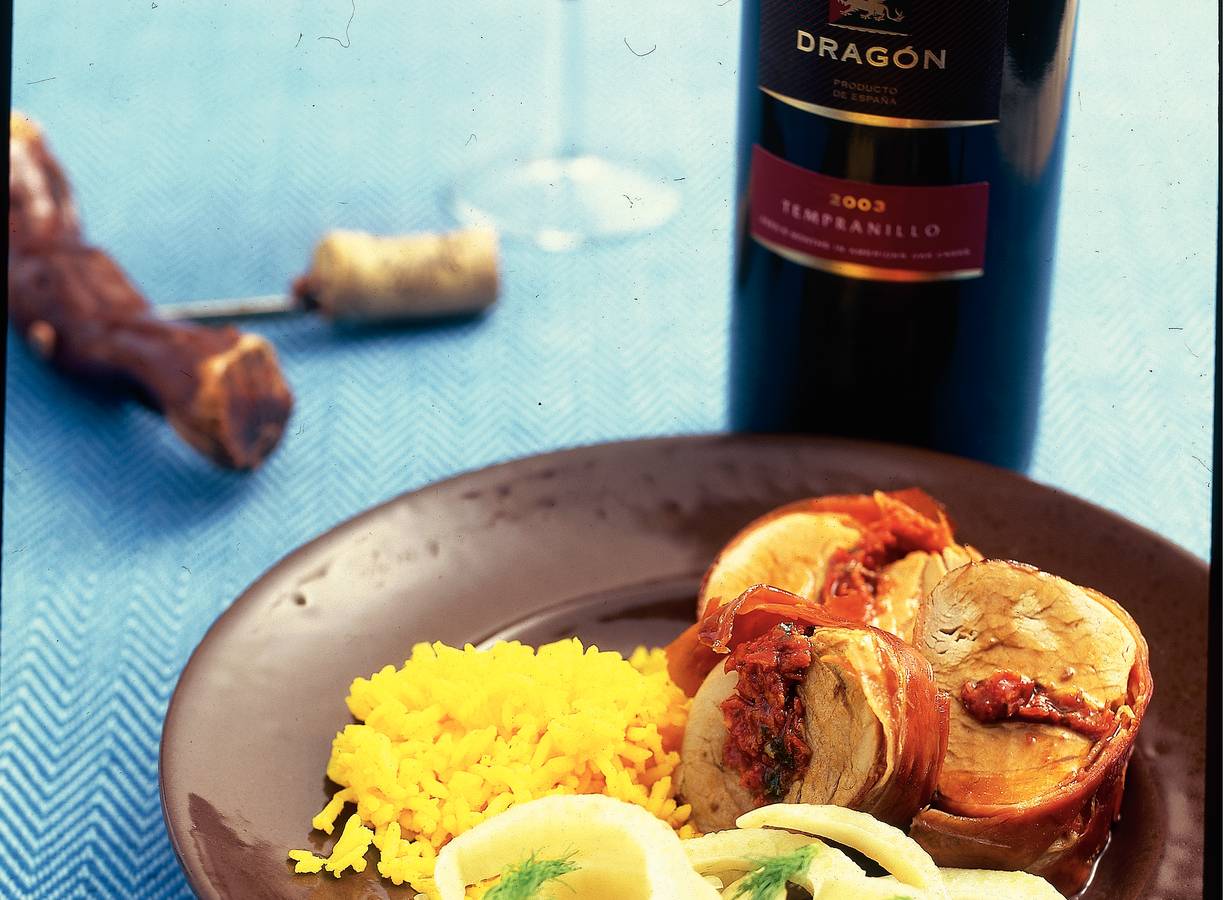 Varkenshaas met paprika en serranoham