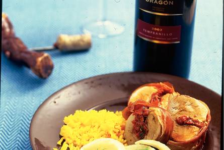 Varkenshaas met paprika en serranoham
