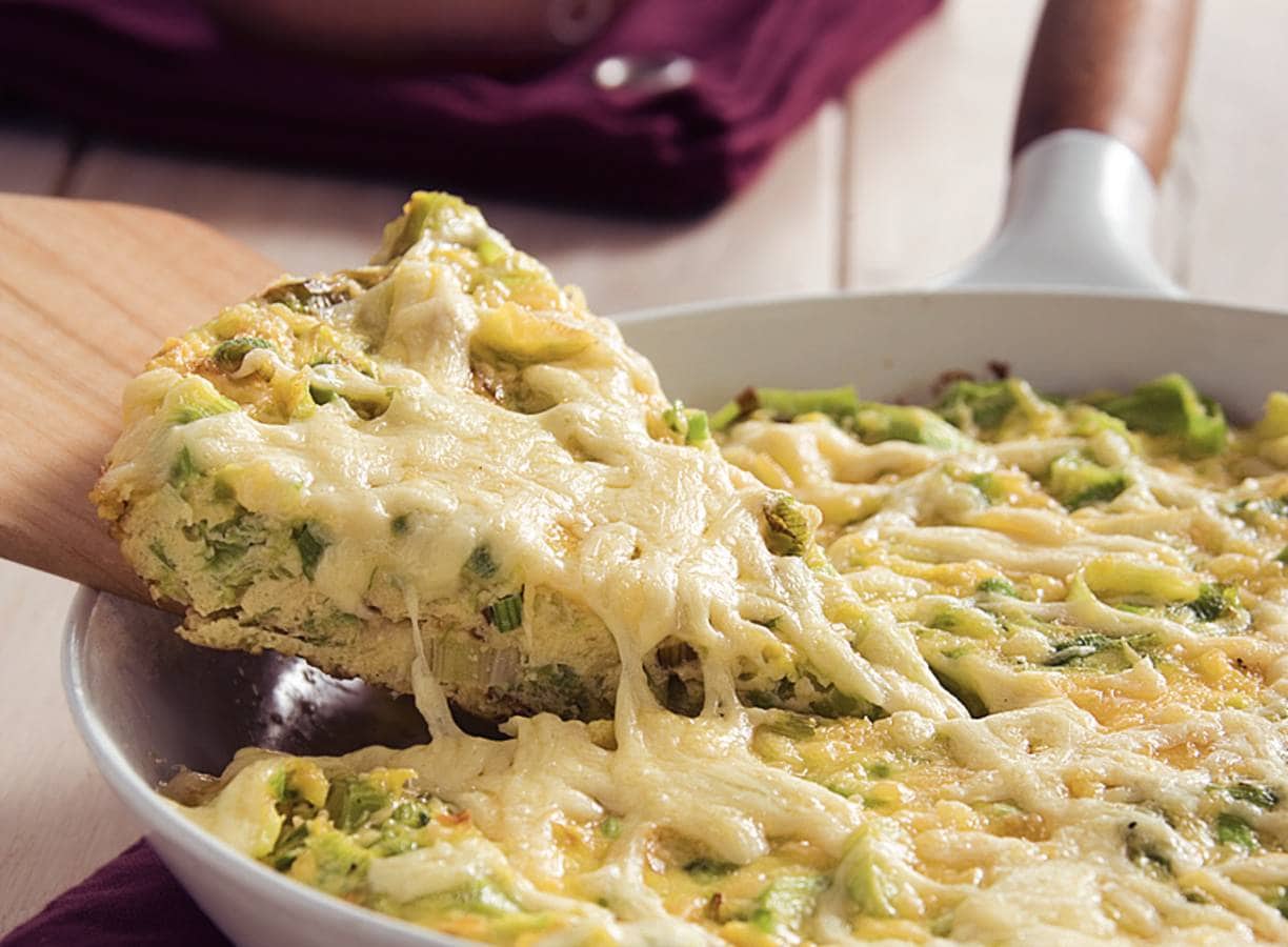 Prei-omelet met gebakken krieltjes