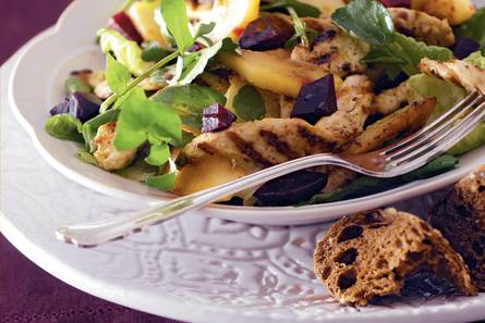 Wintersalade met gegrilde kipfilet