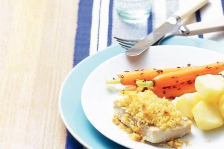 Koolvis uit de oven met worteltjes